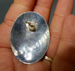 Vintage Sterling Silver HUGE CAT PENDANT Artisan necklace & earrings set UNIQUE 5