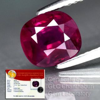 Rare 2.  11ct 7.  5x6.  5mm Cushion Natural Unheated Untreated Red Ruby Certified