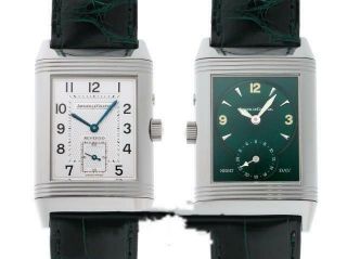 Jaeger - Lecoultre Reverso Duo Day & Night Watch Ref 270.  8.  54 Silver Green Rare