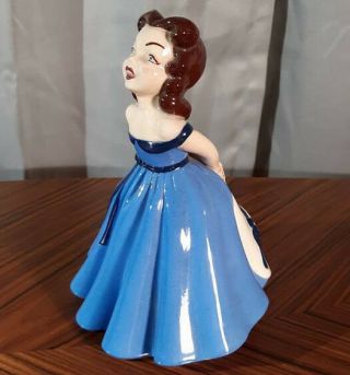 Vtg 1950s Holland Mold Southern Belle Scalet Gone With The Wind Style In Blue