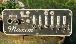 Vintage Maxim Fire Truck Starter Ignition Master Switch Panel,  Warning,  Deck Etc