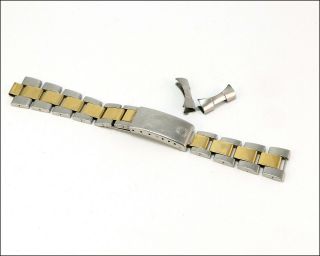 Vintage Rolex 7835 Oyster 14k Gold & Ss Bracelet With 257 19mm Ends
