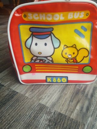Rare Vintage 1976 Sanrio Hello Kitty School Bus Vinyl Bag 5