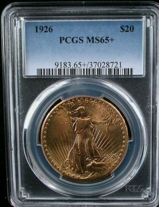 1926 $20 Saint Gaudens Gold Double Eagle Pcgs Ms 65,  Plus Pop Only 137 Very Rare