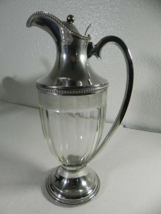 1922 - 1945 Vienna Austria 800 Silver & Cut Glass Claret Jug Hallmarked