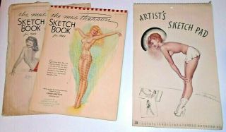 2 Earl Macpherson Pin - Up Risque Calendars 1944 & 1949 Sketch Books Complete Ww2