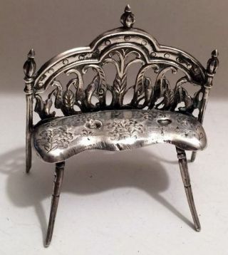 Faberge Antique Imperial Russian Bench Miniature,  84 Silver.