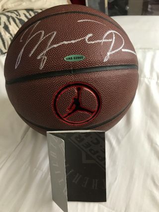 MICHAEL JORDAN Hand Signed (Silver) Authentic Nike Jump Man Basketball UDA Rare 12