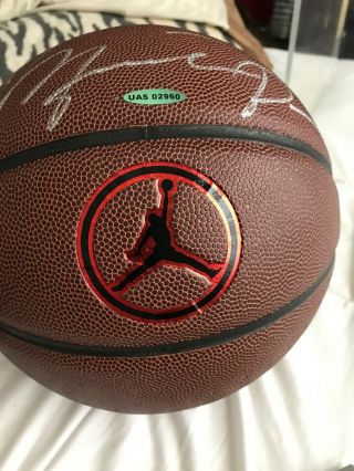 MICHAEL JORDAN Hand Signed (Silver) Authentic Nike Jump Man Basketball UDA Rare 5