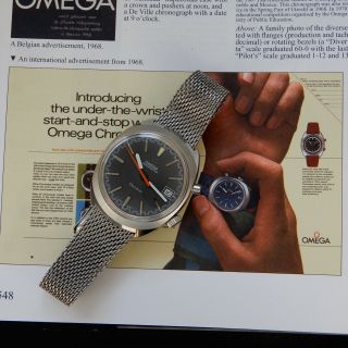 Omega Chronostop Geneve 146.  009 Cal.  920 Grey Dial Nr Serviced Vintage 1969