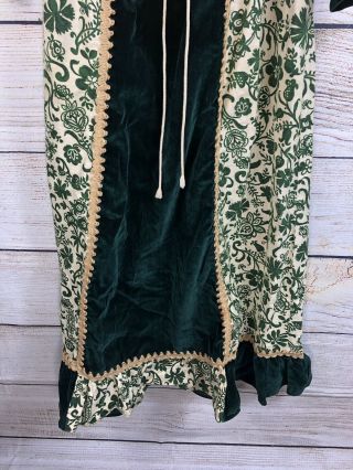 Vintage 1970 GUNNE SAX by Jessica Boho Prairie Floral Festival Green Dress 7