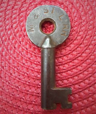 Very Rare Antique Vintage Steel Barrel Key Stamped M&stl Back Stamped 5304 S