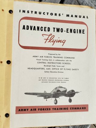 WWII US Military Army Air Forces ADVANCED TWO ENGINE FLYING - Instructor Manuals 2