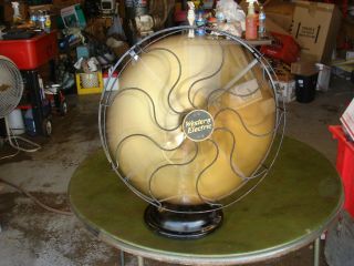Vintage Western Electric 16121 Brass Colored Blade Oscillating Electric Fan 16 "