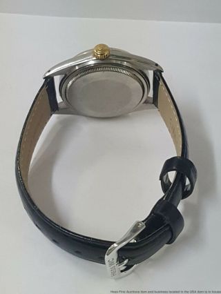 Vintage 1603 Rolex Datejust Mens 18k Gold SS Pie Pan Gray Dial Watch 3