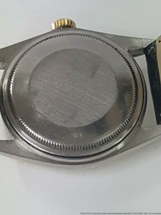 Vintage 1603 Rolex Datejust Mens 18k Gold SS Pie Pan Gray Dial Watch 5
