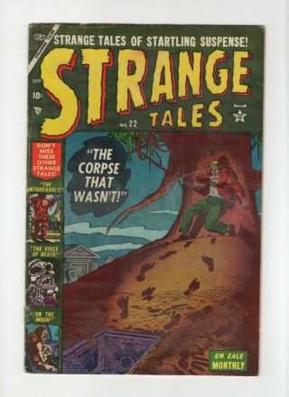 Strange Tales 22 Vintage Marvel Atlas Comic Pre - Hero Horror Scifi Gold 10c