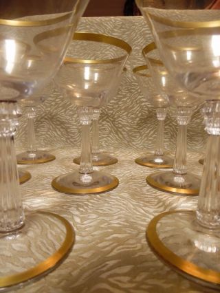 10 Antique Wine/Champagne Glasses With Gold Rim 3
