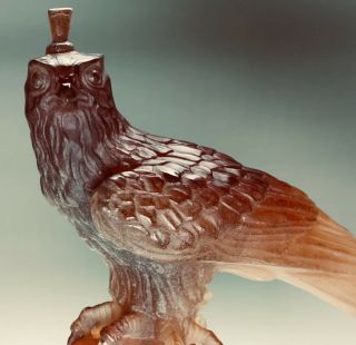 Rare DAUM Pate de Verre Crystal 13 x 14” Falcon on Falconer’s Glove Ltd Ed Bird 9