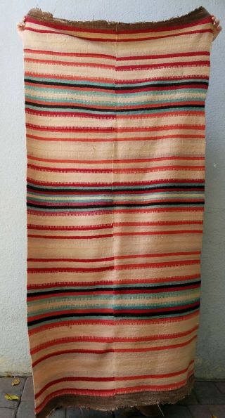 RARE antique 1890 Rio Grande Banded Wearing Blanket 80 