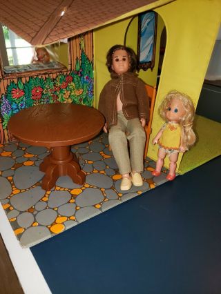 Vintage Mattel - The Sunshine Family With House & Furniture -