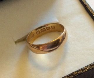 Quality Full Hallmarked Ladies Vintage Solid 22ct Gold Wedding Band - O 3