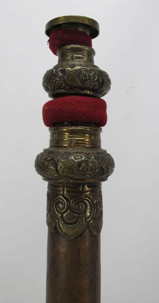 Antique Tibetan Ceremonial Copper/Brass Expandable Long Horn Dungchen Dragon yqz 9