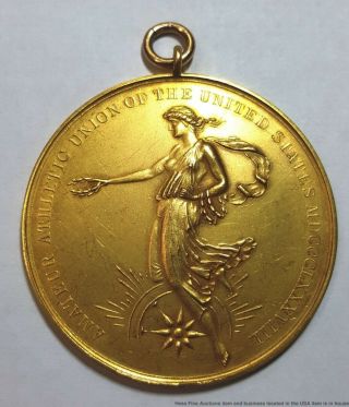 Huge Rare Solid Gold Brenner Aau 1888 Amateur Athletic Us Sports Champion Medal