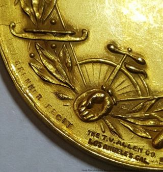 Huge Rare Solid Gold Brenner AAU 1888 Amateur Athletic US Sports Champion Medal 3