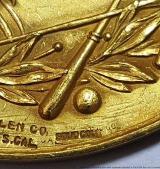 Huge Rare Solid Gold Brenner AAU 1888 Amateur Athletic US Sports Champion Medal 4