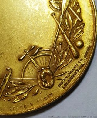 Huge Rare Solid Gold Brenner AAU 1888 Amateur Athletic US Sports Champion Medal 5