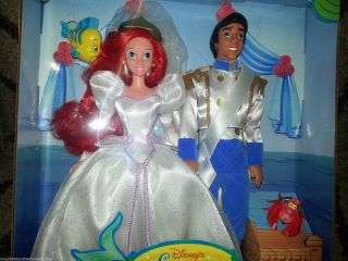 Disney The Little Mermaid And Prince Eric Wedding Party Set 1997 Barbie Doll