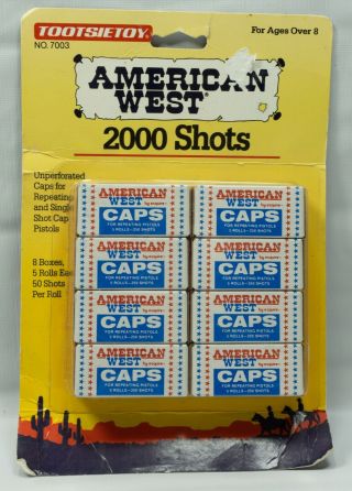 Vintage Tootsietoy American West 2000 Shots Caps 8 Pack No.  7003
