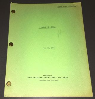 Touch Of Evil (1958) Rare Orig.  " Badge Of Evil " Paul Monash First Draft,