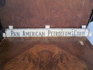Vintage Pan American Petroleum Sign Embossed Sign Top Cover Rare