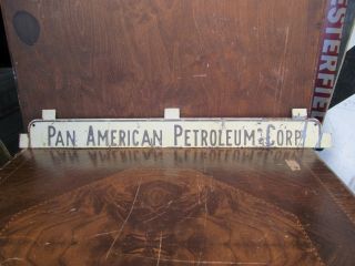 Vintage Pan American Petroleum Sign Embossed Sign top cover RARE 3