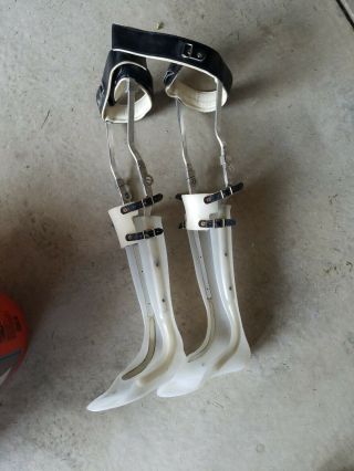 Vintage Leather Metal Leg Braces -  Make Offer