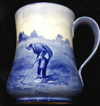 Antique 1895 Doulton Burslem Signed J Littler Golf Cup Mug