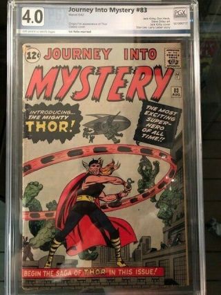 Journey Into Mystery 83 First Thor 4.  0 Vg Pgx Rare Off White To White Pages