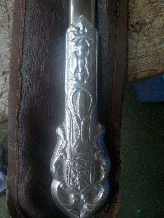 vtg KNIGHTS OF COLUMBUS Ceremonial Sword/Scabbard/Case decorated blade bothsides 2