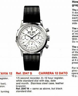 HEUER Carrera 12 Dato ref.  2547S Vintage 1969 Chronograph Valjoux 72C Triple Date 10