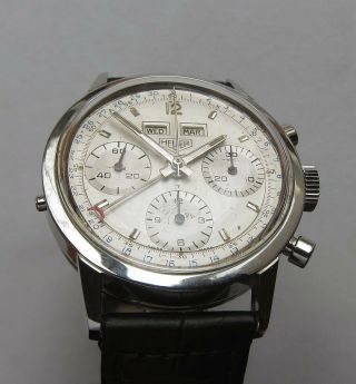HEUER Carrera 12 Dato ref.  2547S Vintage 1969 Chronograph Valjoux 72C Triple Date 11
