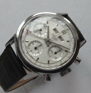 HEUER Carrera 12 Dato ref.  2547S Vintage 1969 Chronograph Valjoux 72C Triple Date 5