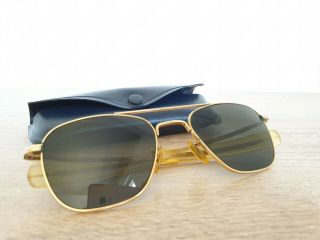 Vintage Ao American Optical 1/10 12k Gf 5 1/2 Gold Filled Pilot Sunglasses Rare