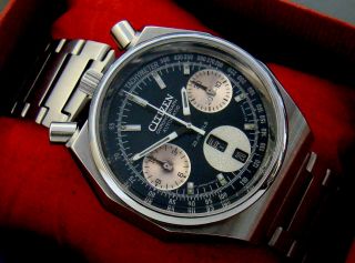 VTG CITIZEN 8110 BULLHEAD OCTAGON CHRONOGRAPH SS MENS WATCH, 2