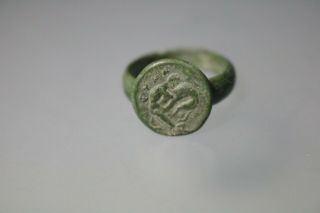 Ancient Fantastic Roman Bronze Ring Hercules 2nd - 3rd Century Ad