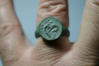 Ancient Fantastic Roman Bronze Ring Hercules 2nd - 3rd century AD 4