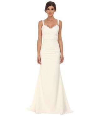 Nicole Miller Tonya Wedding Dress Bridal Gown Size 6 Antique White