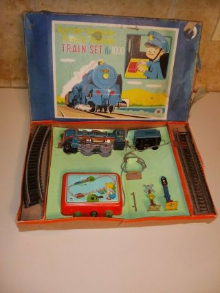 Rare 1950s Modern Toys/masudaya Japan Battery Op Tin Litho Ho Scale Train Set