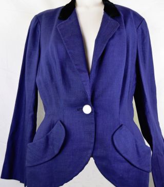 Rare Large Sz Late 40s Christian Dior Look Jacket Summer Linen